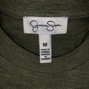 MIDI casual olive green dress
